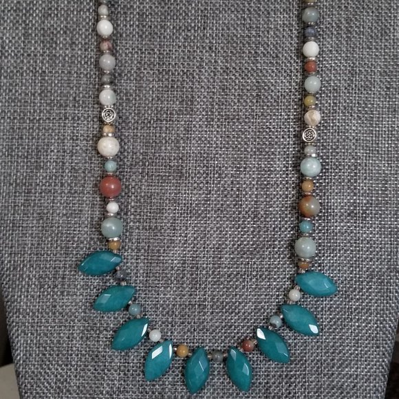 Amazonite & Jade 20" Necklace - Picture 3 of 4